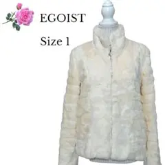 【美品✴️人気】EGOISTショートファーコートハイネックアイボリーふわもこ