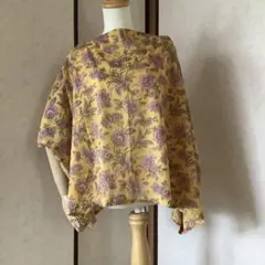 イエローインド綿ポンチョ