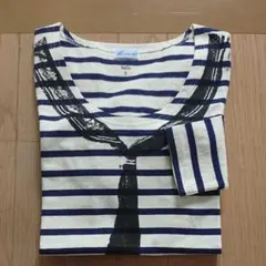 オノレ HONORE バスク ボーダー セーラー 騙し絵 長袖 カットソー