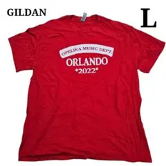 GILDANギルダン 【L】 オペリカ音楽部　Tシャツ 赤　ビッグロゴ