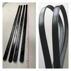 牛本皮持ち手黒4本セット　ハンドメイドバッグ用に　レザー