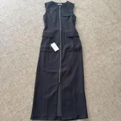 MURUA フロントジップナローワンピース 黒♡
