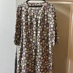 【美品】PINORE 円形模様 五分袖チュニック