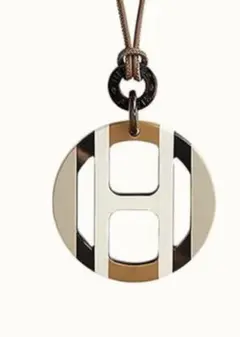 新品 HERMES エルメス Hエキップ ネックレス バッファローホーン サブレ