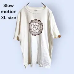 スローモーション Tシャツ 白 ロゴ ゆったりサイズ