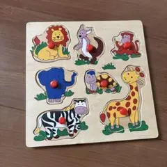 木製動物パズル 6ピース　幼児用　木製　知育