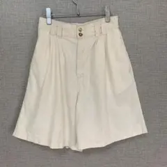 90s ビンテージ 白ハーフパンツ ショートパンツ アメリカ古着 リネン 古着
