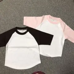 ラグランスリーブ Tシャツ 80cm 2枚セット