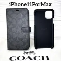 ✨ノート型★COACH iPhone11PorMaxケ–ス/ブラック