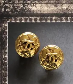 超美品‼ココシャネル キルティングデザイン❣️ CHANEL シャネル イヤリング