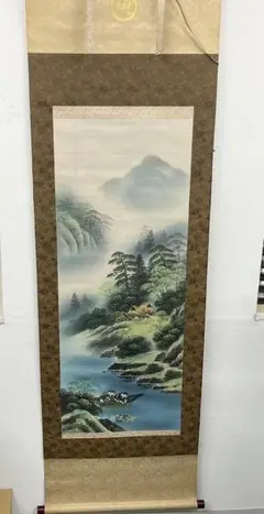 USED 掛け軸 旭日波 (1042)