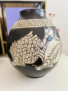 琉球 琉球古典焼 壺 花瓶 沖縄 琉球古典焼 壺屋焼 花瓶 骨董（Yahoo!オークション -「琉球