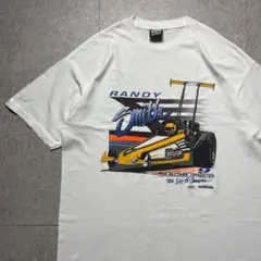 90s USA製 Tシャツ グッドデザイン ヴィンテージ レース 企業ロゴ