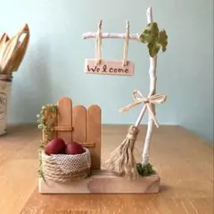 【ハンドメイド】ウェルカムプレート 木製 インテリア雑貨 ミニチュア