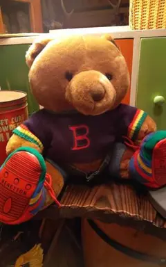 1980年代BENETTON カラフル テディベアぬいぐるみ Bロゴ