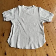 UNIQLO ワッフル生地 Tシャツ ホワイト シンプル 無地 レディース