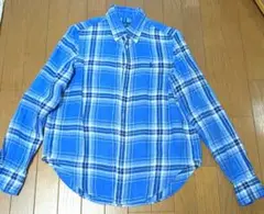 Ralph Lauren チェック柄 長袖シャツ XS 青