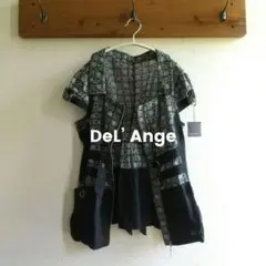 DeL’ Ange　ショートスリーブ　ベスト　ジレ　前ジップ後ろリボン【未使用】