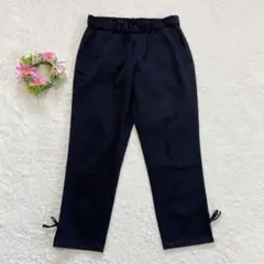 美品★ 【クチュールブローチ】 裾リボン ストレッチパンツ (S) ウエストゴム