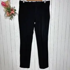 ザラ　センターシームストレッチパンツ　【M】　ブラック　サイドジップスリット