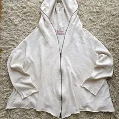 美品 Mao made フード付きAラインパーカー ダブルジップ アイボリー M