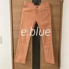 【e.blue】　チノパン レディース スリムフィット　かわいいオレンジ