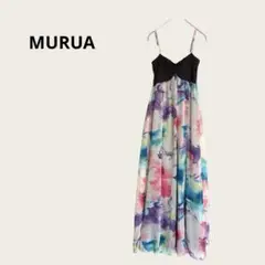 ムルーア キャミワンピース 花柄 フリー ロング丈 マルチカラー