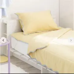 ふわろ　冷感肌掛けふとん　バイカラー　ウェーブ　　イエロー✖️ブルー　セミダブル