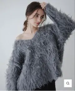 美品 ORGUE Shaggy knit【Gray】 定価18500円