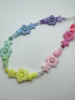 【最終値下げ】カラフル 花×星 ストラップ