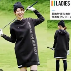Arnold Palmer Golf ブラック　フード　ワンピース　Lサイズ