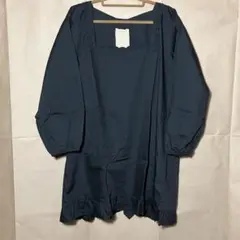割烹着　カッポー着　未使用　黒　レトロ　シンプル　葬祭　スモック　黒い割烹着