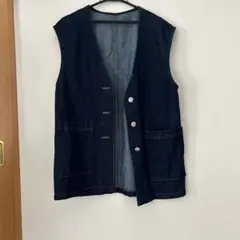 ダークデニム ノースリーブベスト