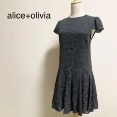 【未使用】アリスオリビア ワンピース ミニ ドット フレア 美品