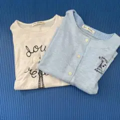⭐️お値下げPom Ponette エッフェル塔 Tシャツとカーディガン セット