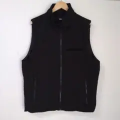 kutir ブラックナイロンベスト フロントジッパー