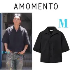 【AMOMENTO】25SS POCKET HALF SHIRTS BLACK