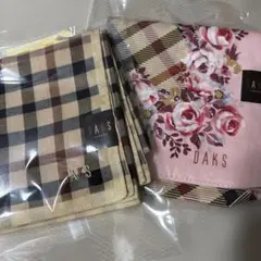 DAKS ハンカチセット チェック柄 花柄