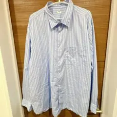 ユニクロ メンズ 長袖 ストライプ Yシャツ 4XL 綿100％