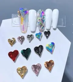 ♡即購入OK♡【新品】★Vカット ハート ストーン ♡10色【5個セット】
