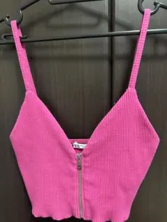 ZARA ビスチェ　ピンク　レイヤード　トップス