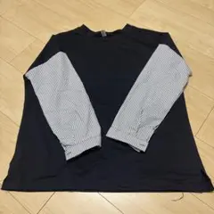 袖ストライプ切り替えシャツ