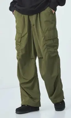 新品/GLR or ワイドカーゴパンツ オリーブＬサイズ