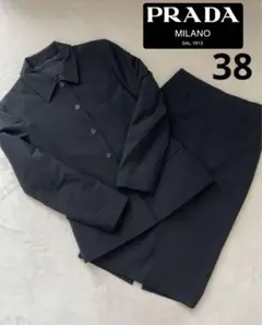 PRADA プラダ✨セットアップ スカートスーツ ブラック 42 PRADA プラダ✨セットアップ スカートスーツ ブラック 42