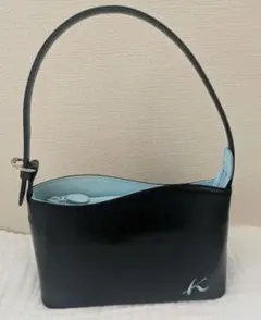 kitamura キタムラ　ハンドバッグ　ネイビー×水色