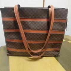 CELINE オールドセリーヌ トートバッグ マカダム柄 ボーダー
