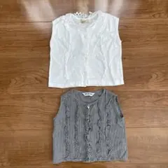 ノースリーブブラウス　２枚セット　昭和レトロ　フォーマル　ユニクロ　西松屋　夏服
