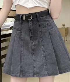 DAY CLOSET デニムプリーツミニスカート