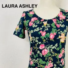 ローラアシュレイ LAURA ASHLEY 花柄半袖Tシャツ　綿100%