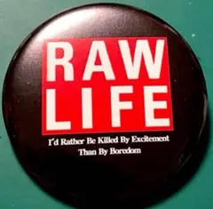真島昌利 RAW LIFE ロウライフ 缶バッジ Blue Hearts